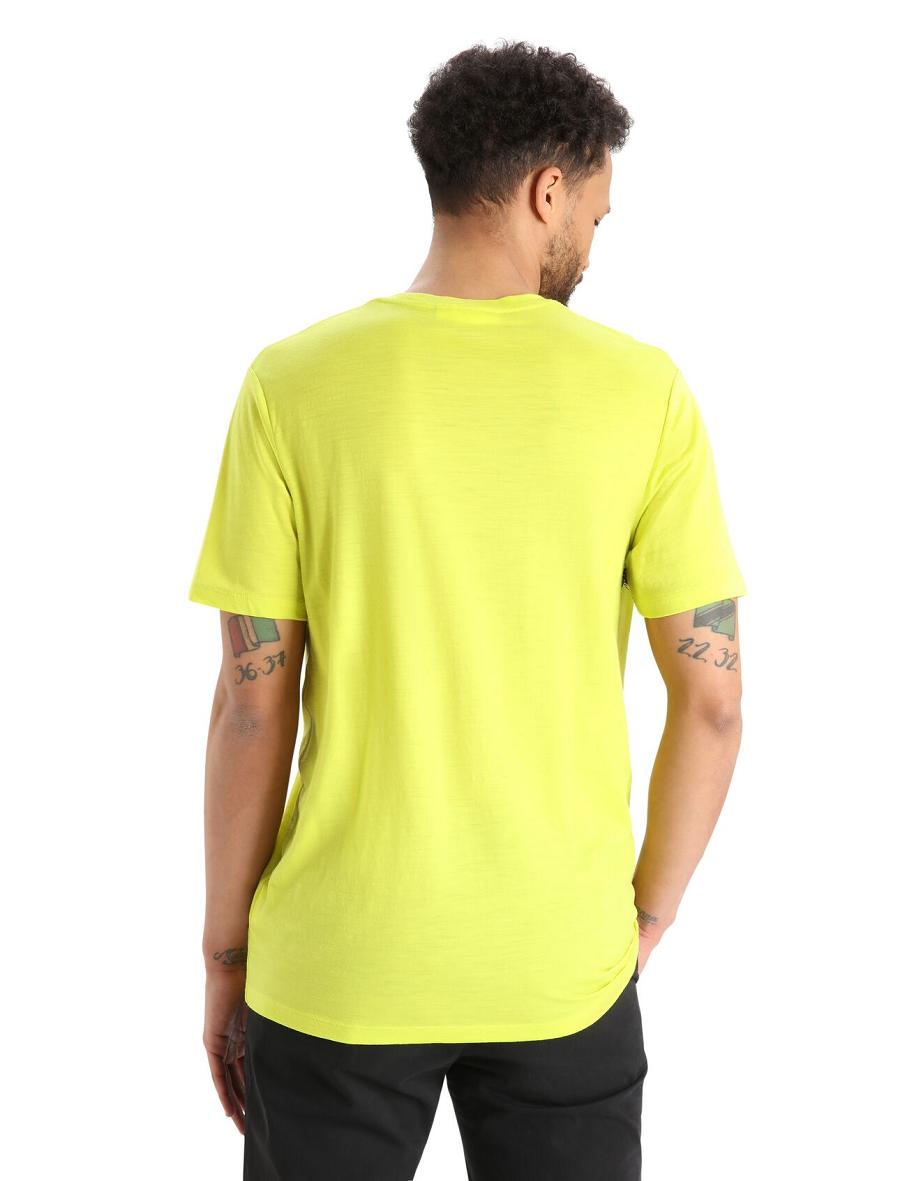 Men's Icebreaker Merino Tech Lite II Short Sleeve Remarkable Range T Shirts Shine | CA 1741JPQJ